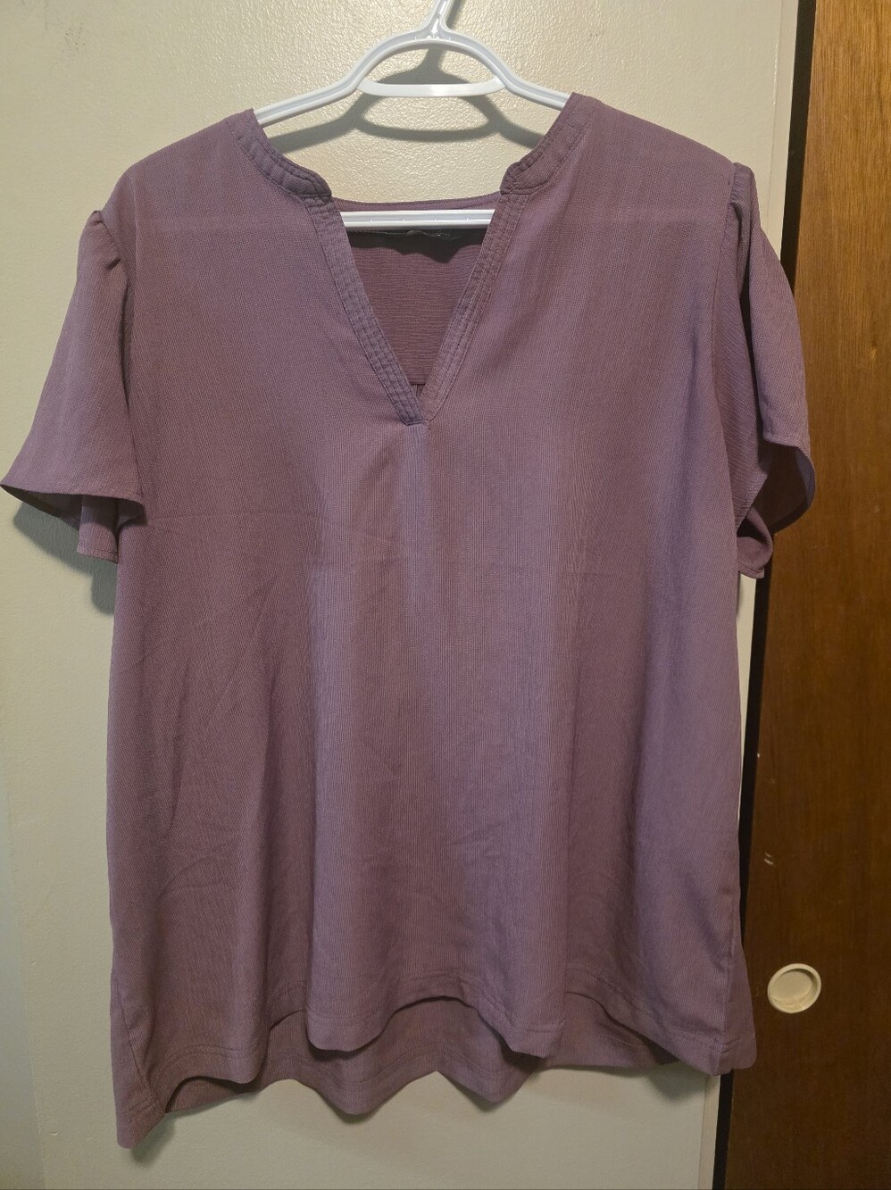 Denver Hayes Mauve Ribbed Knit Top